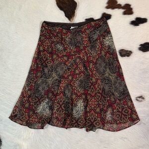 Vintage Y2K Jessica Paisley Mesh Skirt – Size Large